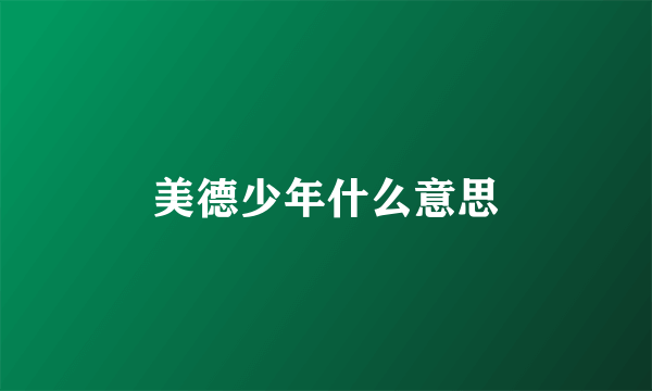 美德少年什么意思