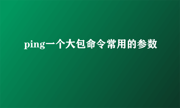 ping一个大包命令常用的参数