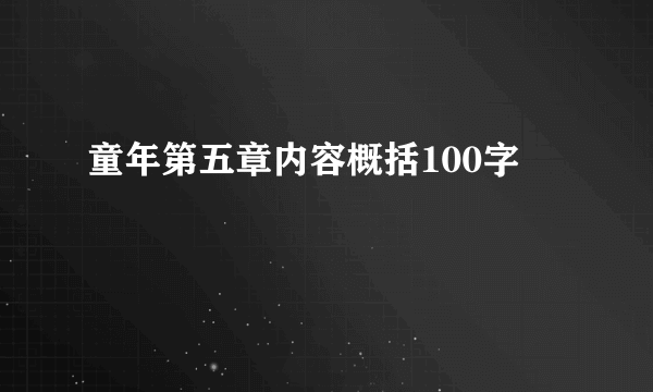 童年第五章内容概括100字