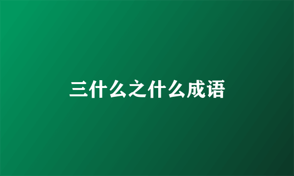 三什么之什么成语