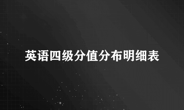 英语四级分值分布明细表