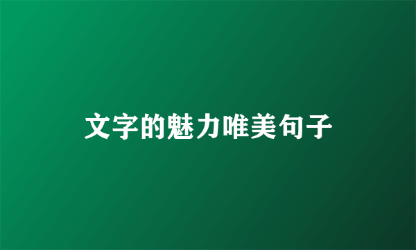 文字的魅力唯美句子