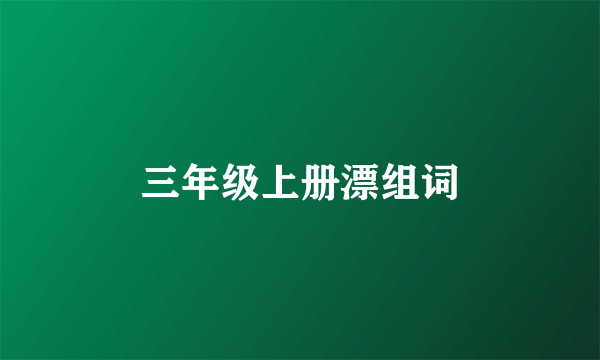 三年级上册漂组词