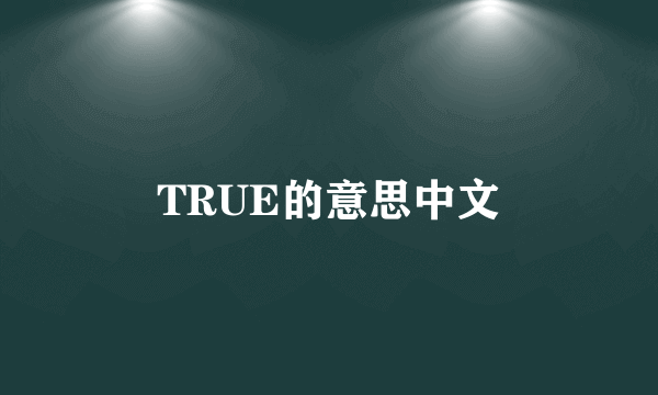 TRUE的意思中文