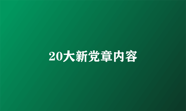 20大新党章内容