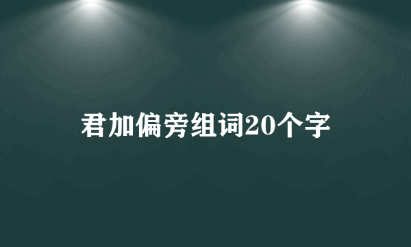 君加偏旁组词20个字