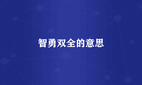 智勇双全的意思