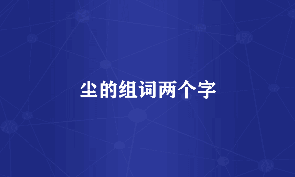 尘的组词两个字