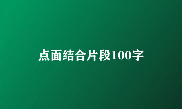 点面结合片段100字