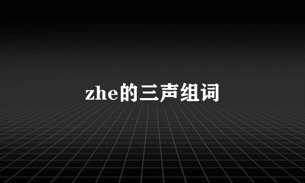 zhe的三声组词