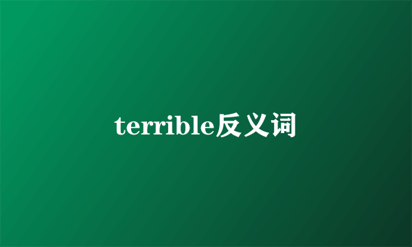 terrible反义词