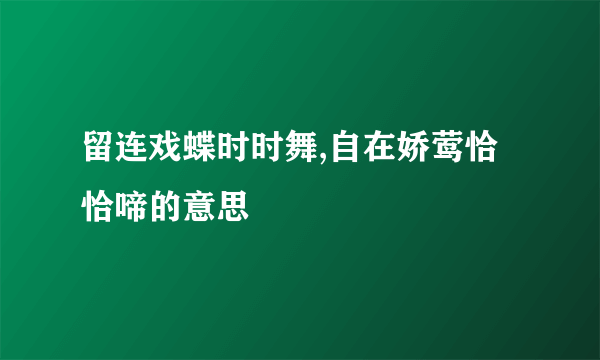 留连戏蝶时时舞,自在娇莺恰恰啼的意思