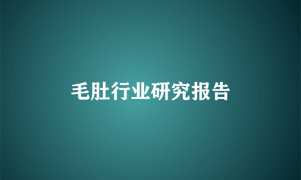 毛肚行业研究报告