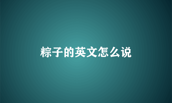 粽子的英文怎么说