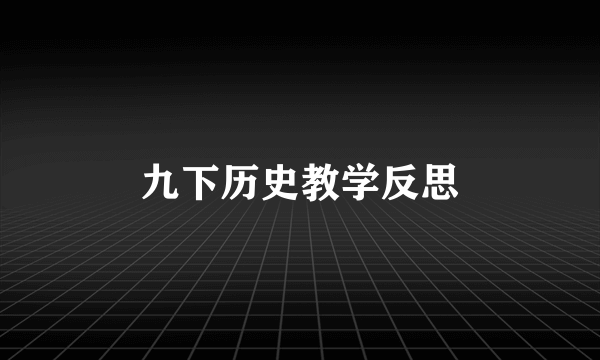九下历史教学反思
