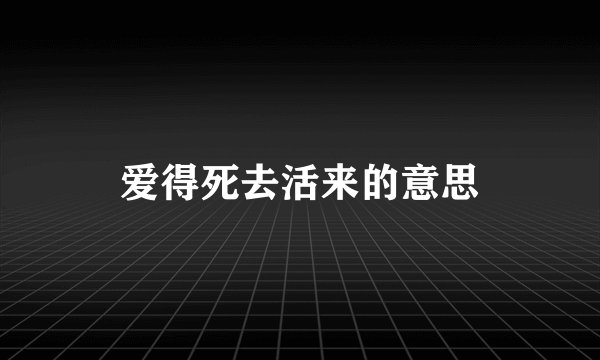 爱得死去活来的意思