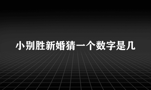 小别胜新婚猜一个数字是几