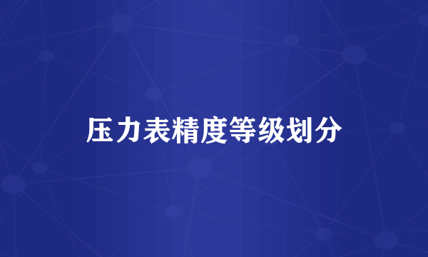 压力表精度等级划分