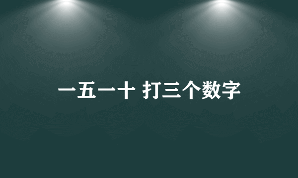 一五一十 打三个数字