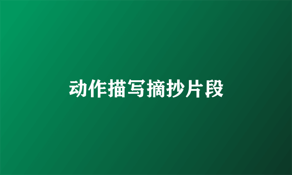 动作描写摘抄片段