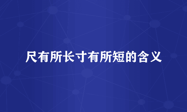 尺有所长寸有所短的含义