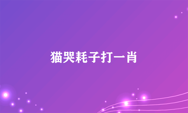 猫哭耗子打一肖