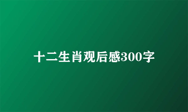 十二生肖观后感300字