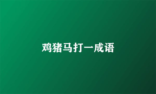 鸡猪马打一成语