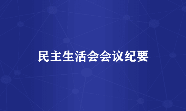 民主生活会会议纪要