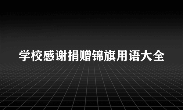 学校感谢捐赠锦旗用语大全