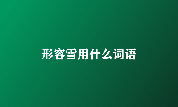 形容雪用什么词语