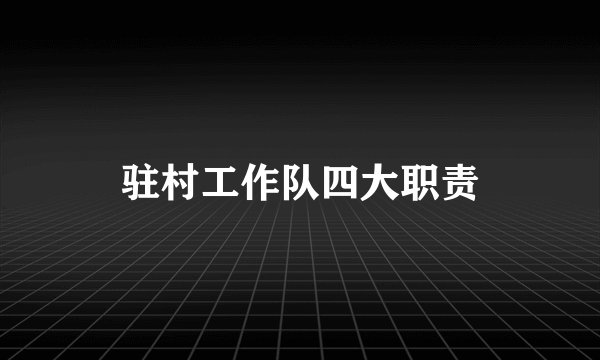 驻村工作队四大职责
