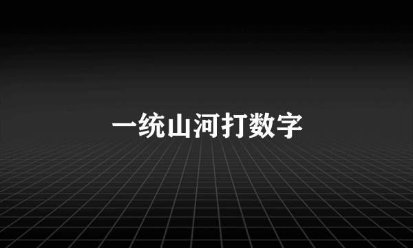 一统山河打数字
