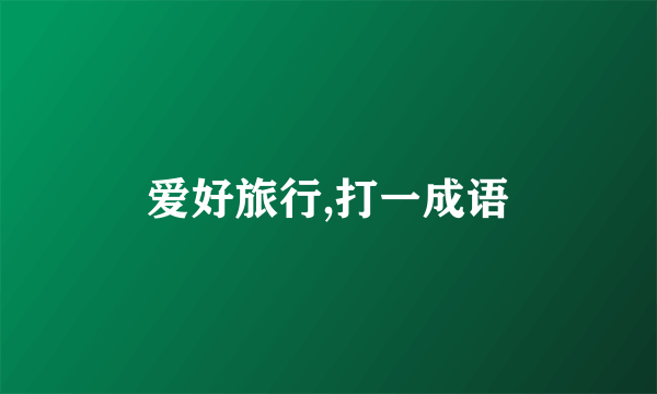 爱好旅行,打一成语