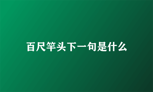 百尺竿头下一句是什么