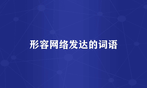 形容网络发达的词语