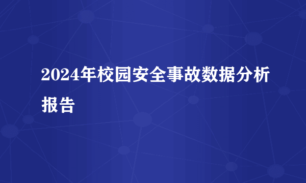 2024年校园安全事故数据分析报告