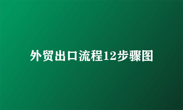 外贸出口流程12步骤图