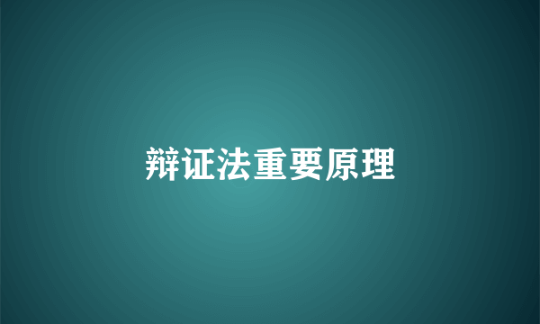 辩证法重要原理