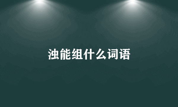浊能组什么词语