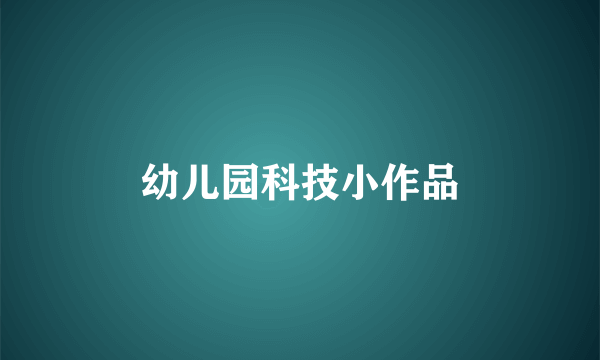 幼儿园科技小作品