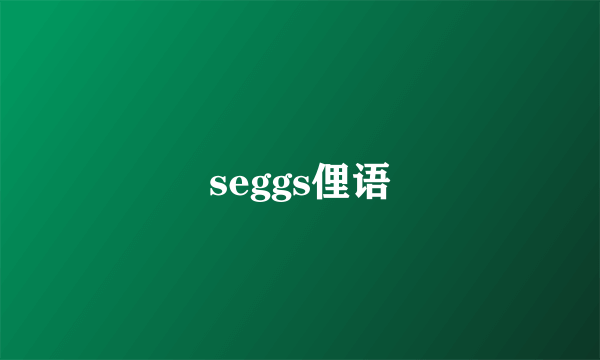 seggs俚语