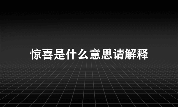 惊喜是什么意思请解释