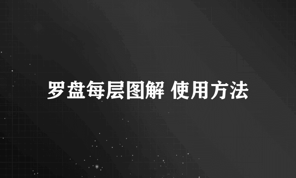 罗盘每层图解 使用方法