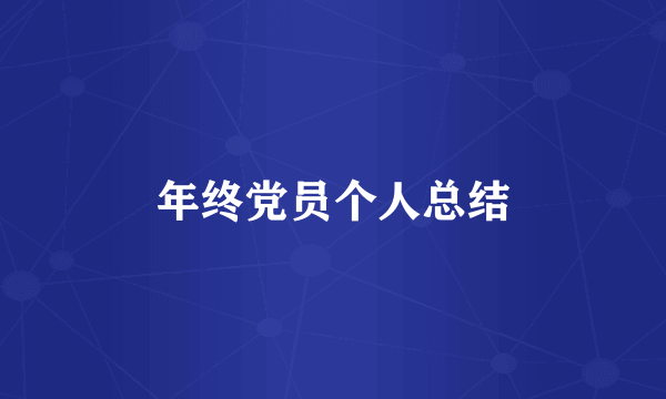 年终党员个人总结