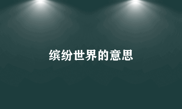 缤纷世界的意思