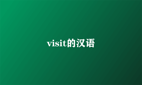 visit的汉语