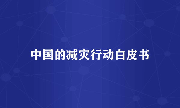 中国的减灾行动白皮书