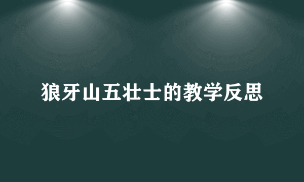 狼牙山五壮士的教学反思