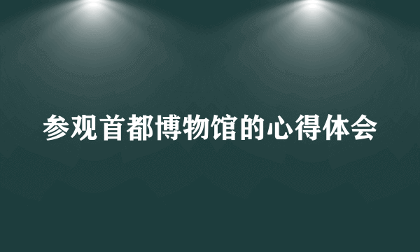 参观首都博物馆的心得体会